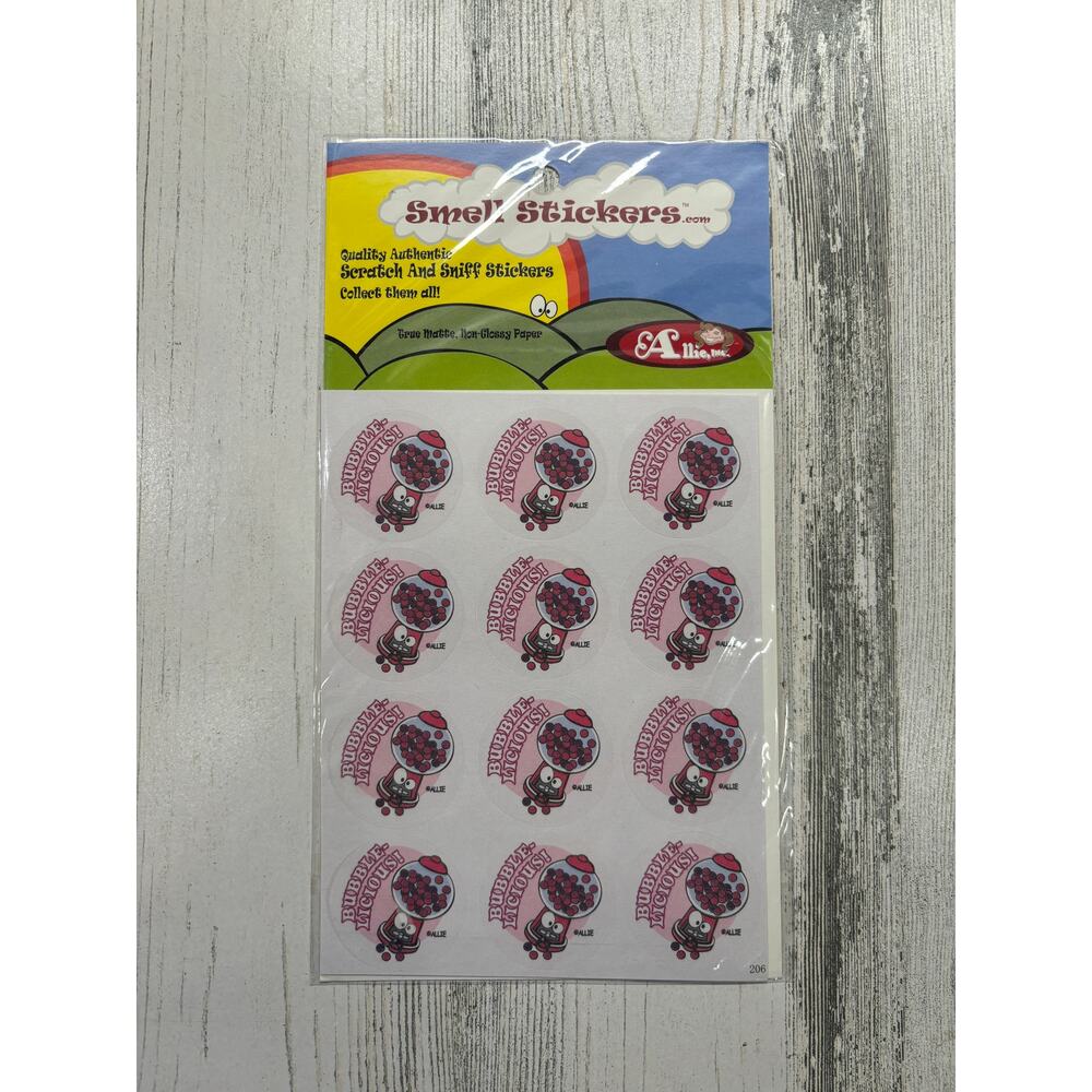 Scratch & sniff happy Allie scented Sticker Matte Bubblegum pack NEW